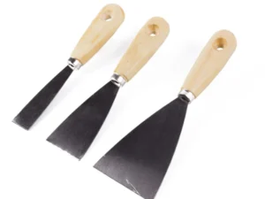 Benson Plamuurmessen Set 3-Delig | 30 mm, 50 mm & 80 mm | Stalen Blad met Houten Handvat