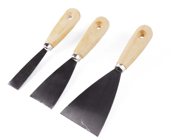 Benson Plamuurmessen Set 3-Delig | 30 mm, 50 mm & 80 mm | Stalen Blad met Houten Handvat
