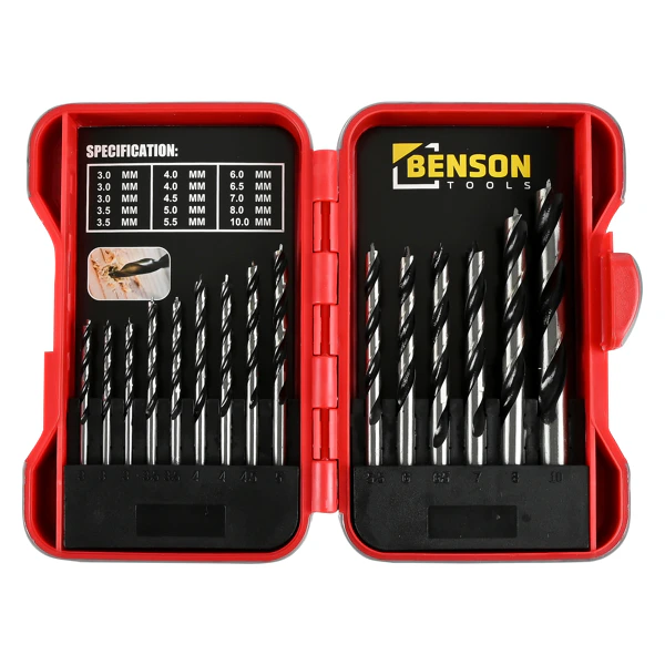 Benson Tools Boorcassette hout | 15-delig | maten 3-10 mm | veelzijdig en compleet