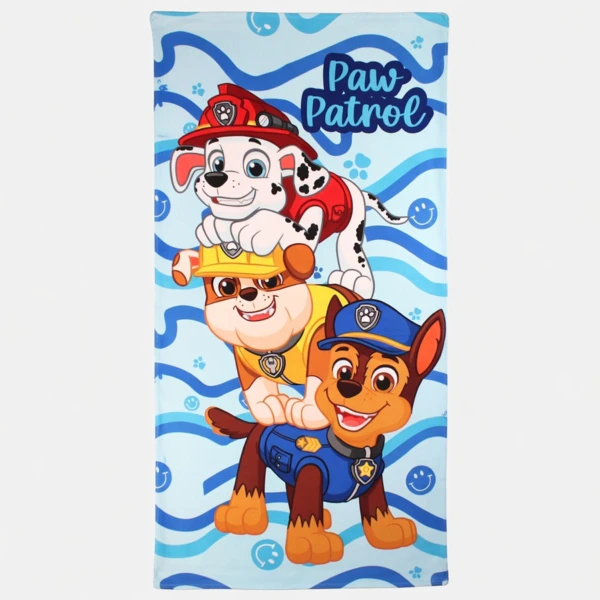 Paw Patrol Blue Wave Badhanddoek | Strandhanddoek 70 x 140 cm | Sneldrogend
