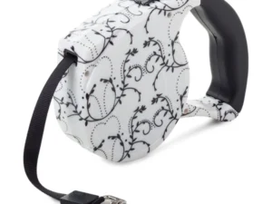 Automatische Hondenriem - 5m - 15kg - Wit met Lelies