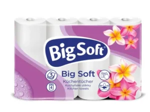 Big Soft Keukenrol 3-Laags | 4 Rollen x 45 Vellen | Sterk en Absorberend