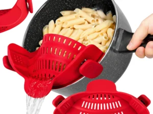Flexibele Panvergiet universeel siliconen vergiet met klemmen | Voor Pasta, Rijst en Groenten
