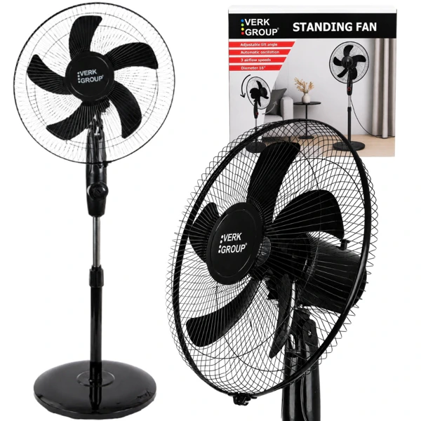 Statiefventilator 16 Inch Verstelbare Vloerventilator | 40W | Zwart