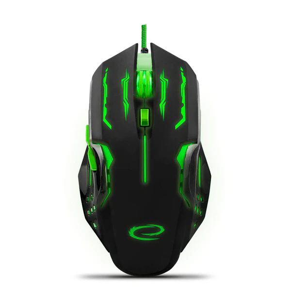 Esperanza MX403 Apache Gaming Muis Groen | Bedraad USB | 6D Optisch met LED Verlichting