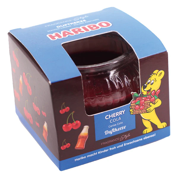 Haribo Geurkaars Cherry Cola 85 g | Geurkaars in Glas | Zoete Kersen Cola Geur