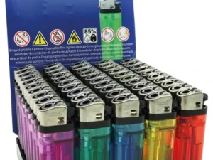 Prof Wegwerp Aanstekers – Display 50 Stuks | Vuursteenontsteking | Assorti Kleuren