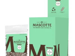 Mascotte Brown XL Slim Papieren Filters | 120 Stuks | Ongebleekt