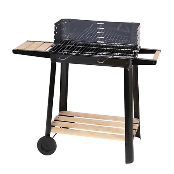 BE TOY'S Neka Rosario Houtskoolbarbecue | BBQ Trolley | 6-8 Personen | Zwart