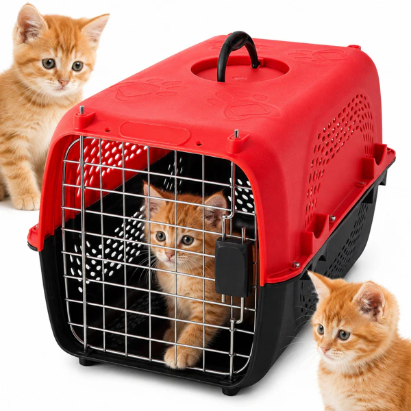 Draagtas voor Huisdieren | 48 × 32 × 30 cm | Stevige Transportbox | Rood