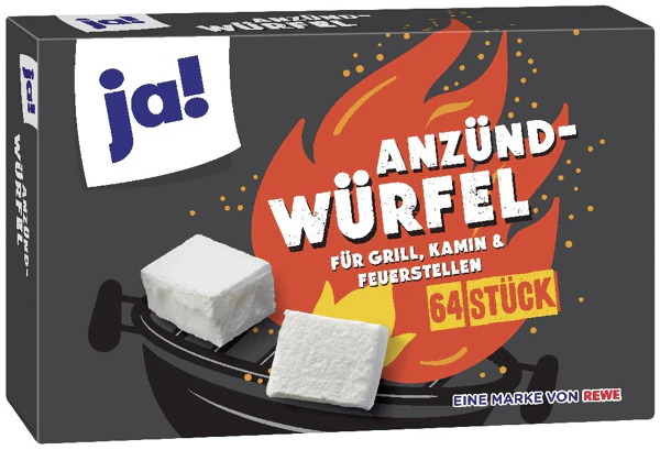 JA! Vuurstartblokjes | 64 Stuks | Aanmaakblokjes voor BBQ, Kachel & Open Haard