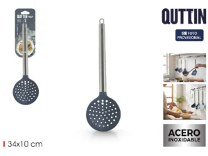Siliconen Schuimspaan met Stalen Handvat | 34 cm | Quttin
