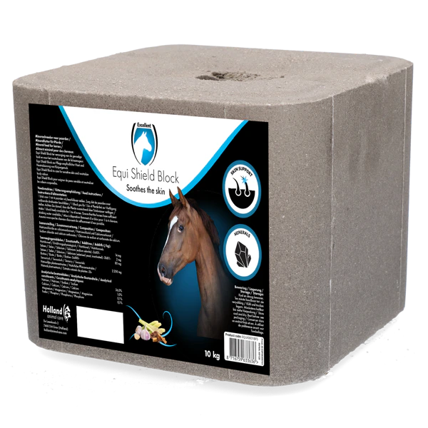 Excellent Equi Shield Block | 10 kg | Zoutlikblok voor Paarden & Pony's | Huidverzorging & Geurmasker