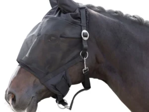 Holland Animal Care Halster met Geïntegreerd Vliegenmasker | Cob | Zwart | Met Oorbescherming