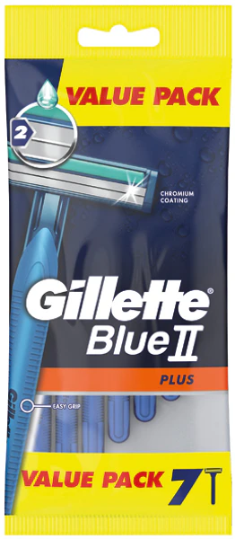 Gillette Blue II Plus Wegwerpscheermesjes | 7 Stuks | Dubbele Scheerbladen | Unisex